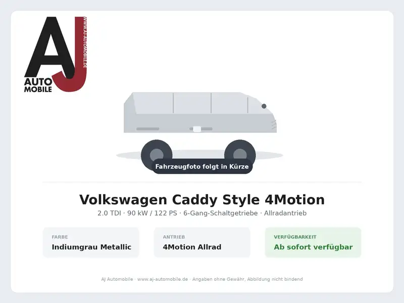 Volkswagen Caddy Style 4Motion – Frontansicht