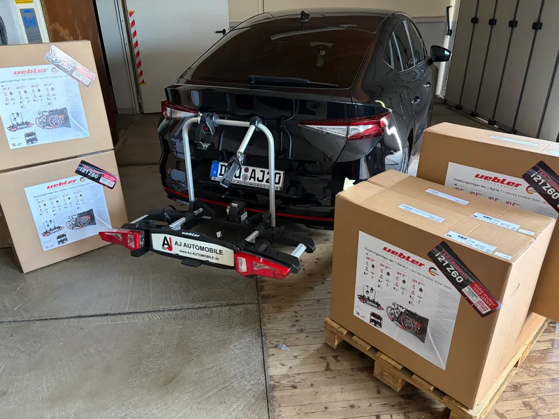 Uebler i21 Z60 Fahrradträger schräg von hinten